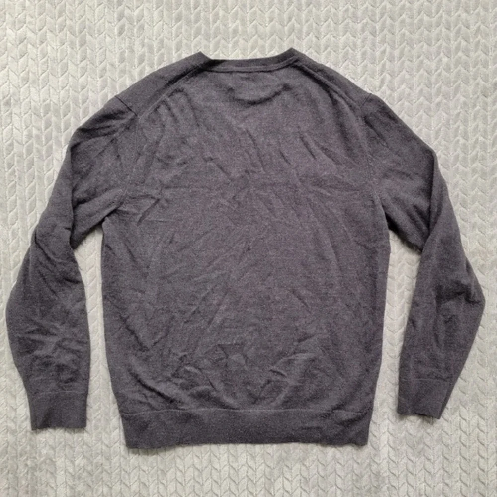 Banana Republic Sweater Mens Size Large Gray Baruffa Merino Wool Pullover Crew‎